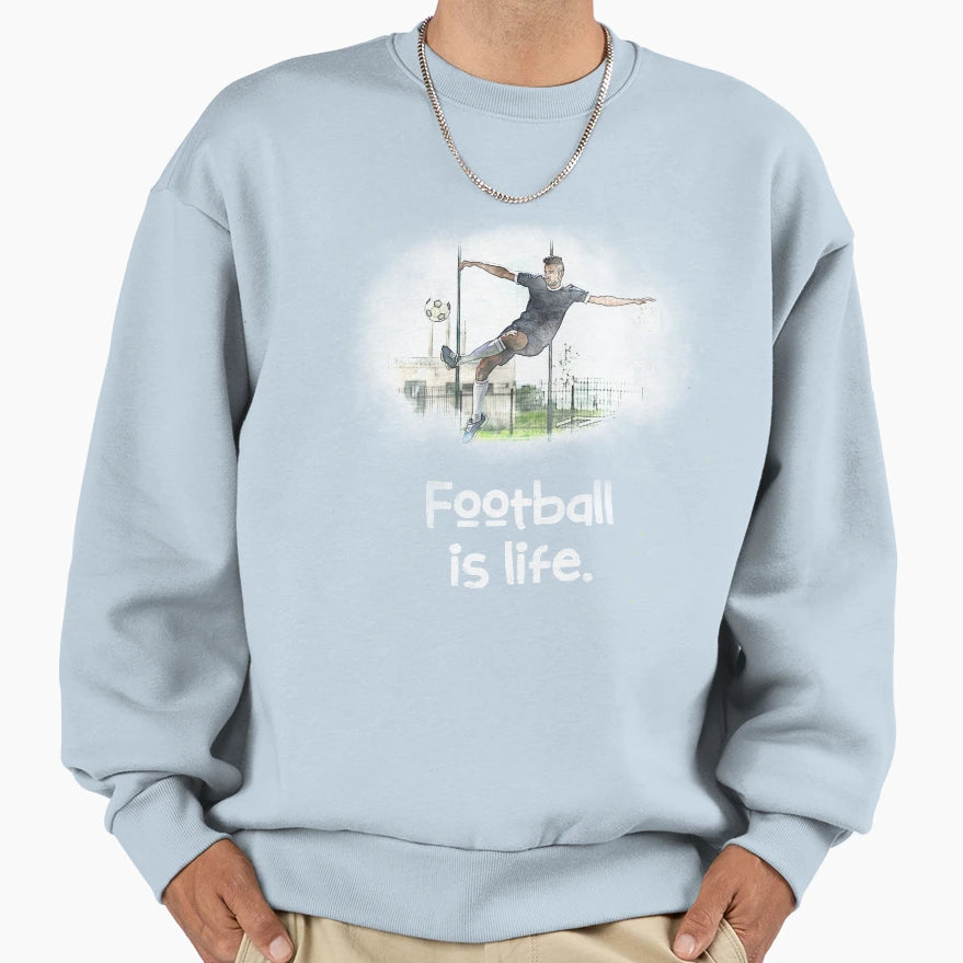 Football Is Life Sweatshirt - Minimalist Print for Adults - T-Shirt, Sweatshirt, Hoodie