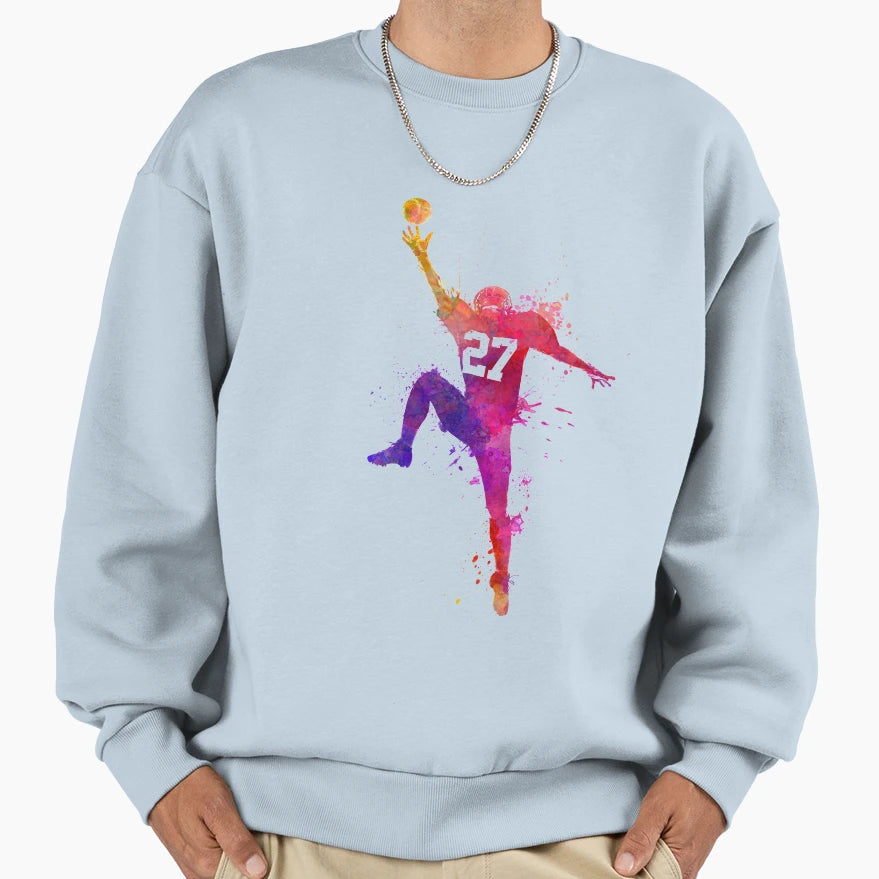 American Football Player Catching Sweatshirt - Novelty Apparel Unisex - T-Shirt, Sweatshirt, Hoodie