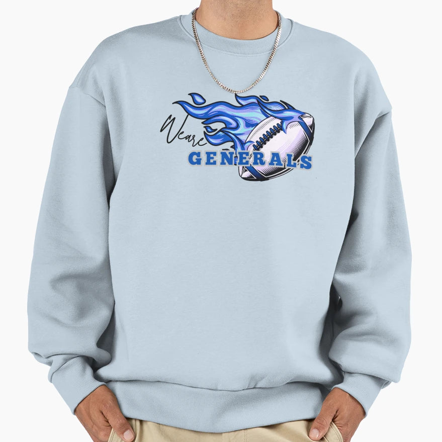 General Football Fire Sweatshirt - Fun Novelty Design for Adults - T-Shirt, Sweatshirt, Hoodie