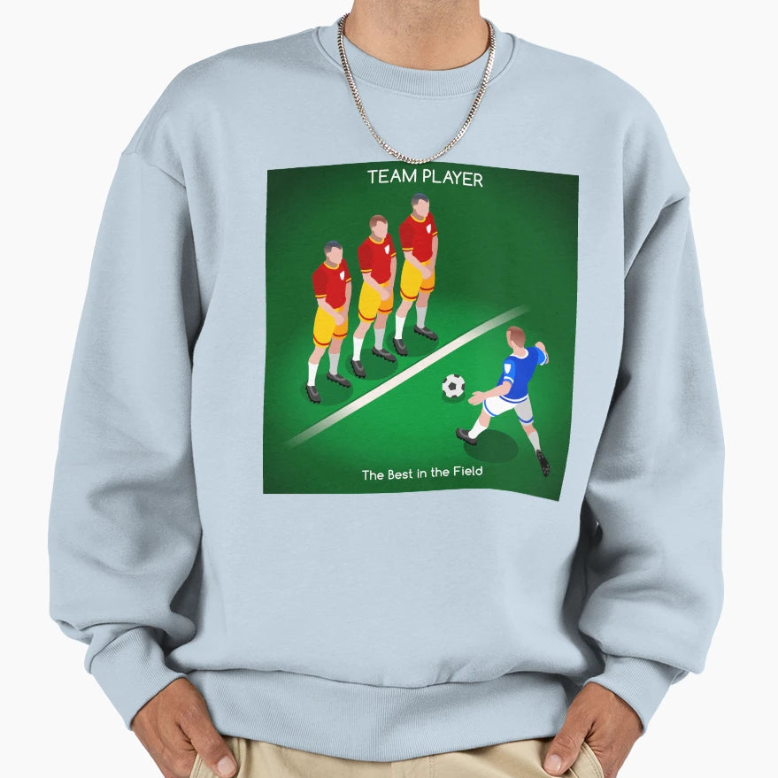 Football Team Player Sweatshirt - Aesthetic Graphic Unisex - T-Shirt, Sweatshirt, Hoodie