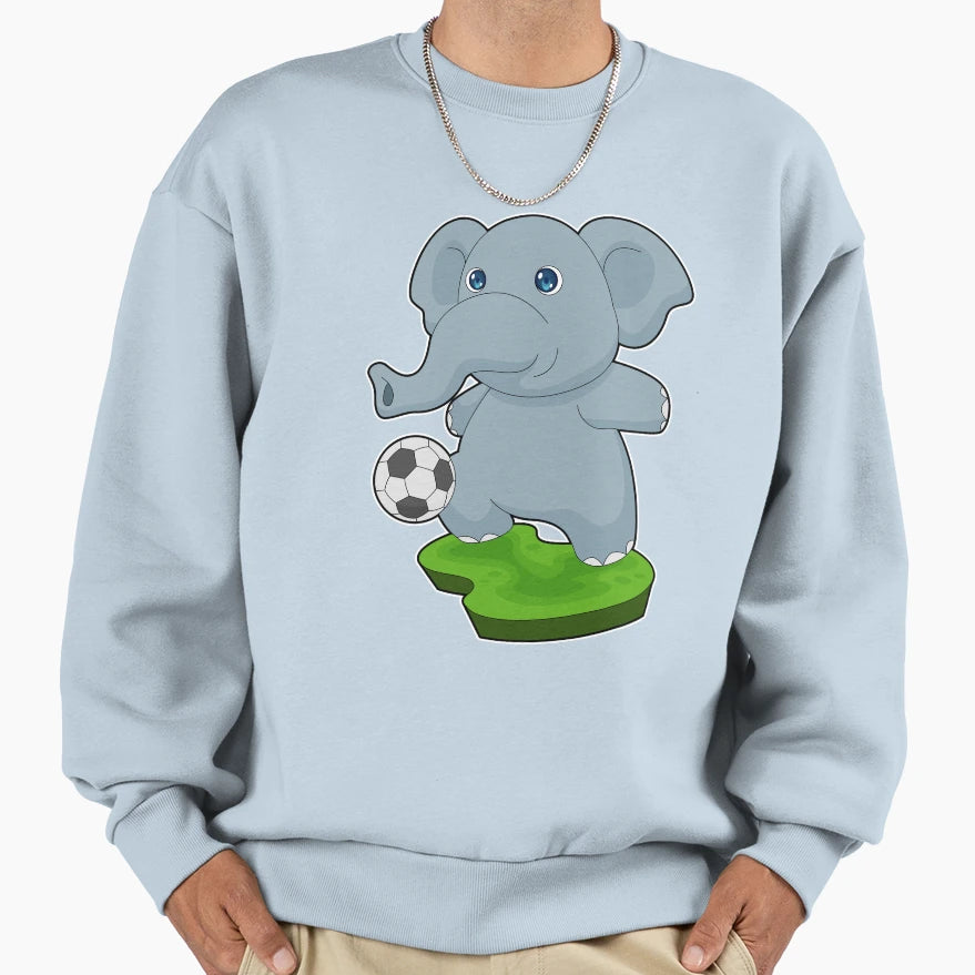 Elephant Soccer Player Soccer Sweatshirt - Fun Novelty Design for Adults - T-Shirt, Sweatshirt, Hoodie