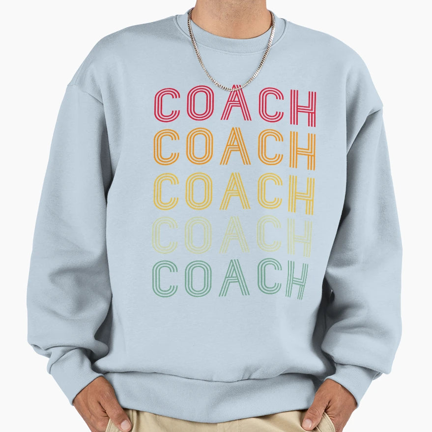 Coach Wordmark Pattern Tainer Sport Sweatshirt - Trendy Graphic Men Women - T-Shirt, Sweatshirt, Hoodie