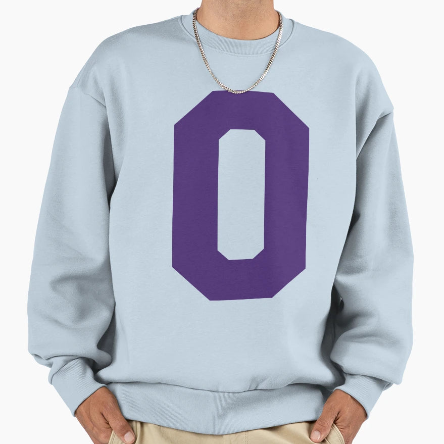 Alphabet Purple O Sports Letter O Sweatshirt - Graphic Print for Adults - T-Shirt, Sweatshirt, Hoodie