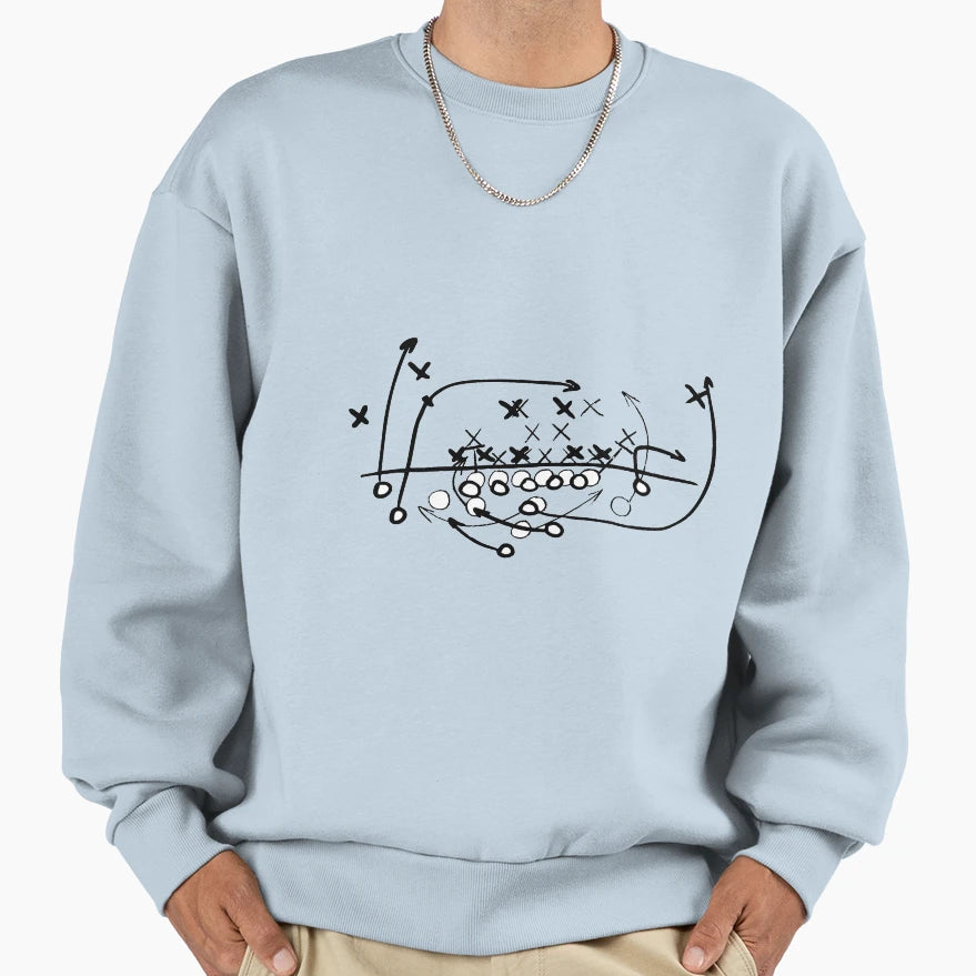 Football Soccer Strategy Play Diagram Sweatshirt - Graphic Print Men Women - T-Shirt, Sweatshirt, Hoodie