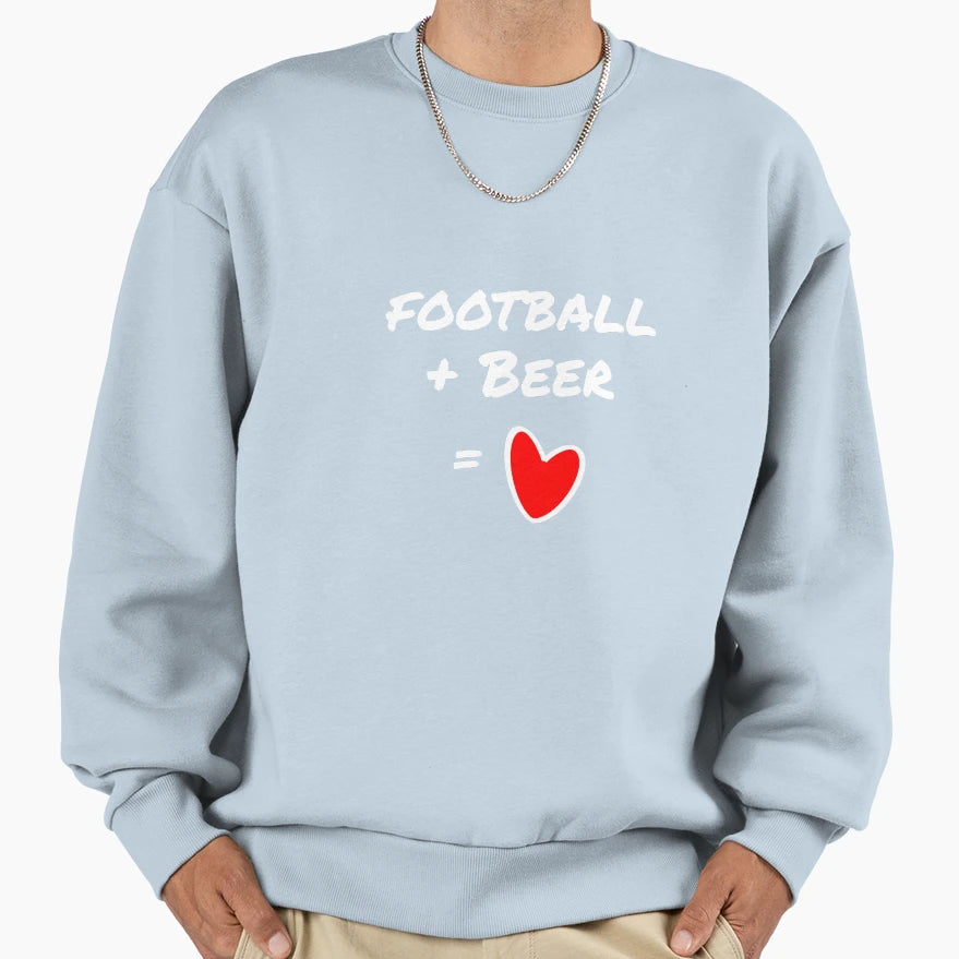 Football Beer Love Sweatshirt - Minimalist Print Unisex - T-Shirt, Sweatshirt, Hoodie