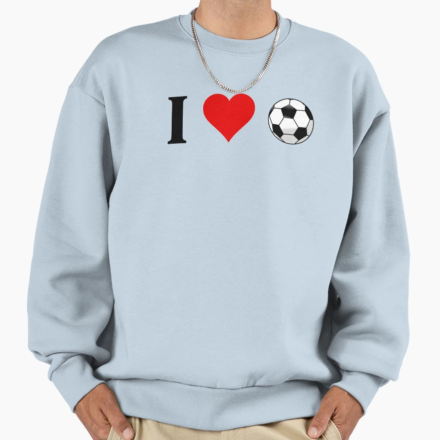 I Love Soccer Sweatshirt - Minimalist Print for Adults - T-Shirt, Sweatshirt, Hoodie