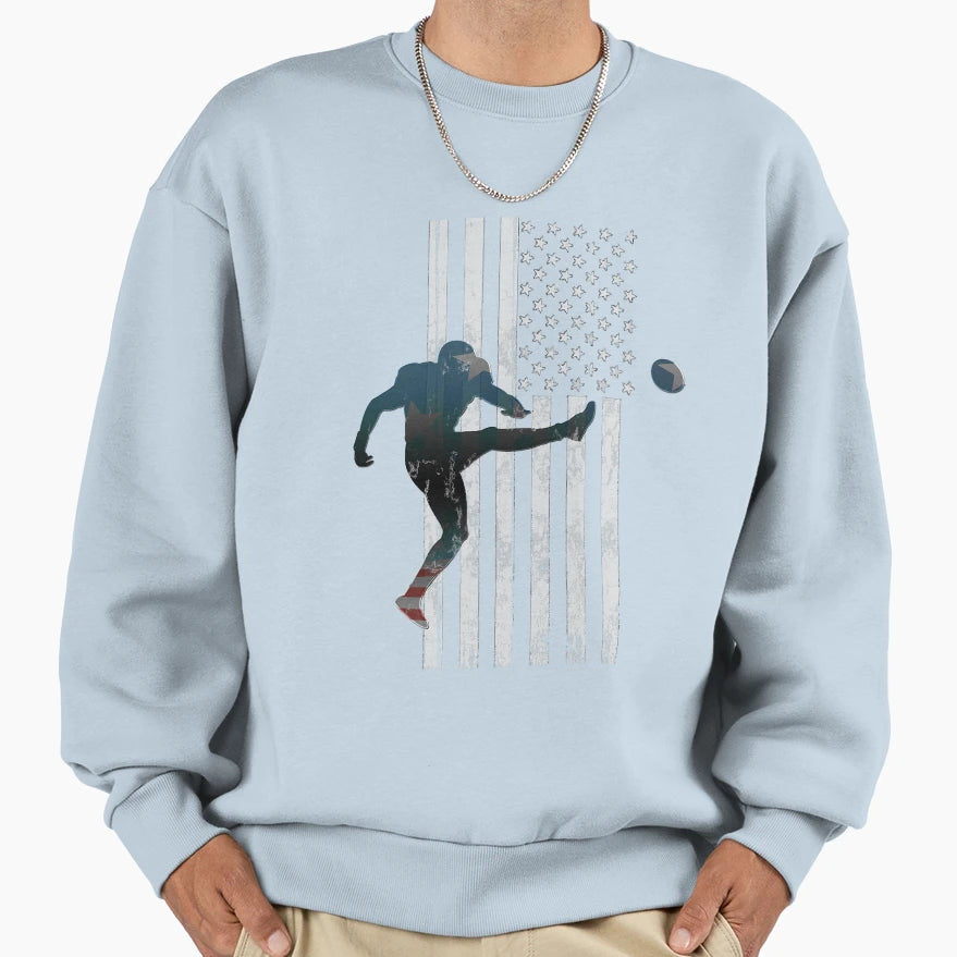 Football American Flag Usa Team Sweatshirt - Aesthetic Graphic for Adults - T-Shirt, Sweatshirt, Hoodie
