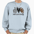 Peace Love Football Gift Football Sweatshirt - Fun Novelty Design Unisex - T-Shirt, Sweatshirt, Hoodie