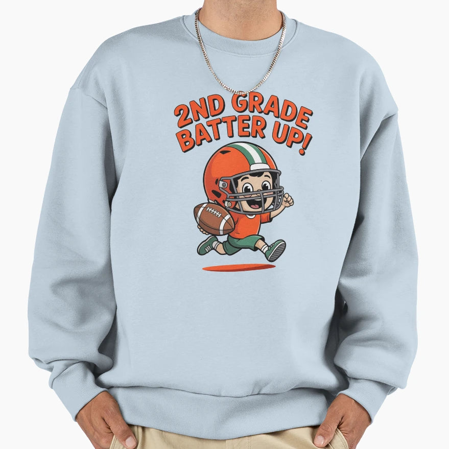 2Nd Grade Batter Up American Sweatshirt - Casual Everyday Wear Men Women - T-Shirt, Sweatshirt, Hoodie
