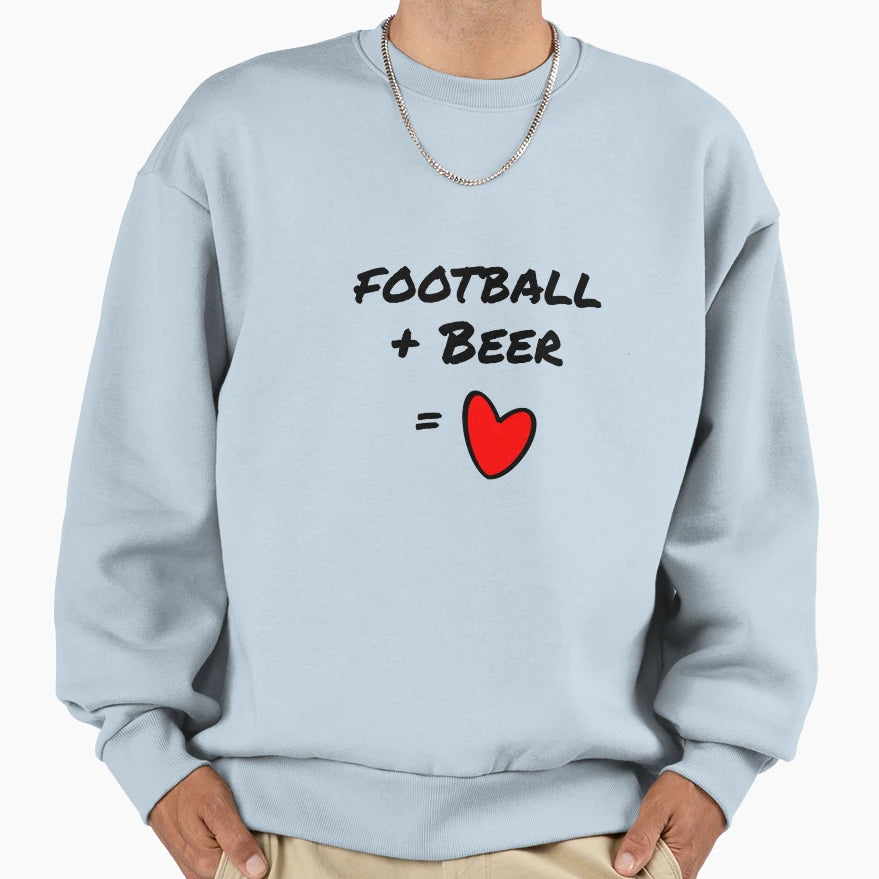 Football Beer Love Sweatshirt - Fun Novelty Design for Adults - T-Shirt, Sweatshirt, Hoodie