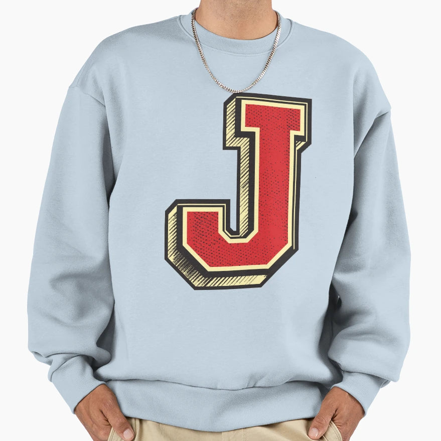 Alphabet Letter J Font Typography Sweatshirt - Trendy Graphic for Adults - T-Shirt, Sweatshirt, Hoodie