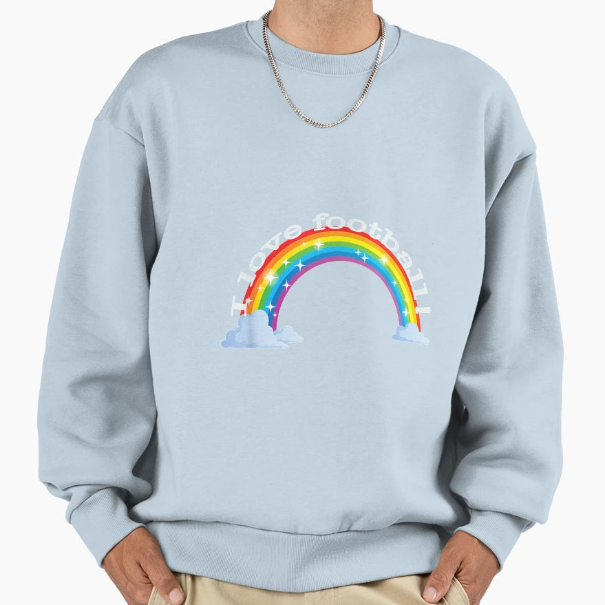 Football Funny Rainbow Lover Sweatshirt - Casual Everyday Wear Men Women - T-Shirt, Sweatshirt, Hoodie