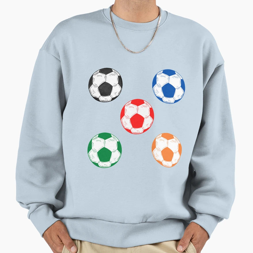 Soccer Ball Multi Colour Combo Sweatshirt - Fun Novelty Design Unisex - T-Shirt, Sweatshirt, Hoodie