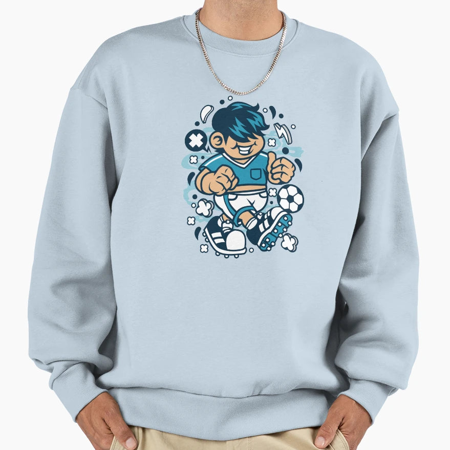 Soccer Fun Football Character Sweatshirt - Casual Everyday Wear Men Women - T-Shirt, Sweatshirt, Hoodie