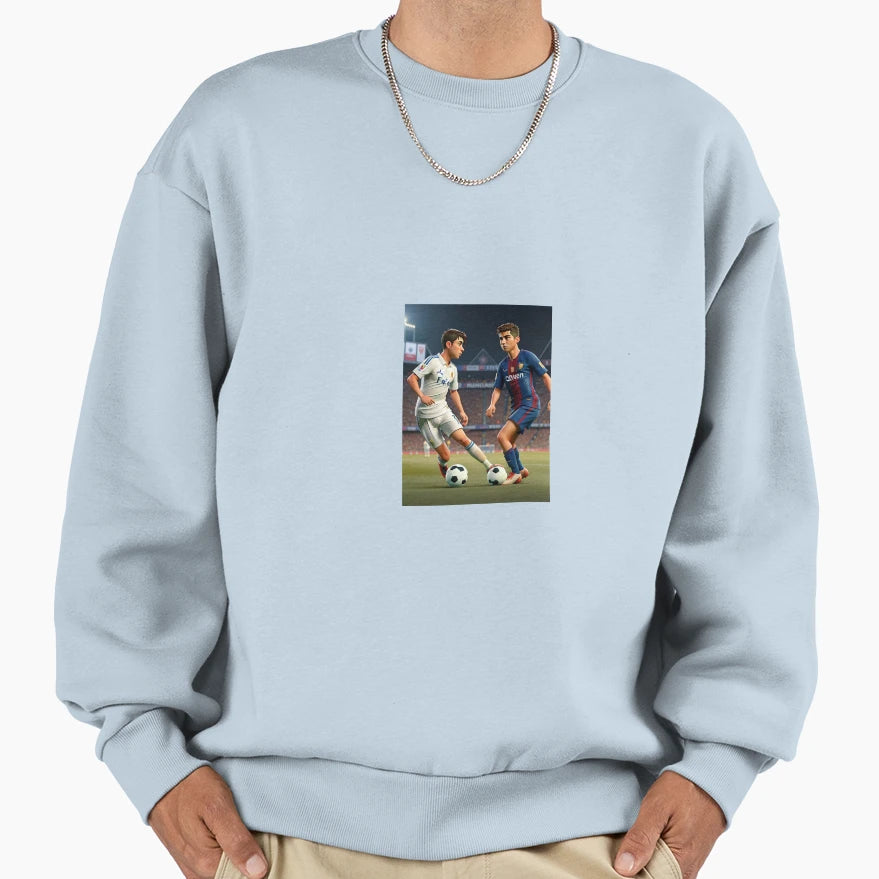 Clash Titans Ronaldo Vs Messi Sweatshirt - Fun Novelty Design Unisex - T-Shirt, Sweatshirt, Hoodie