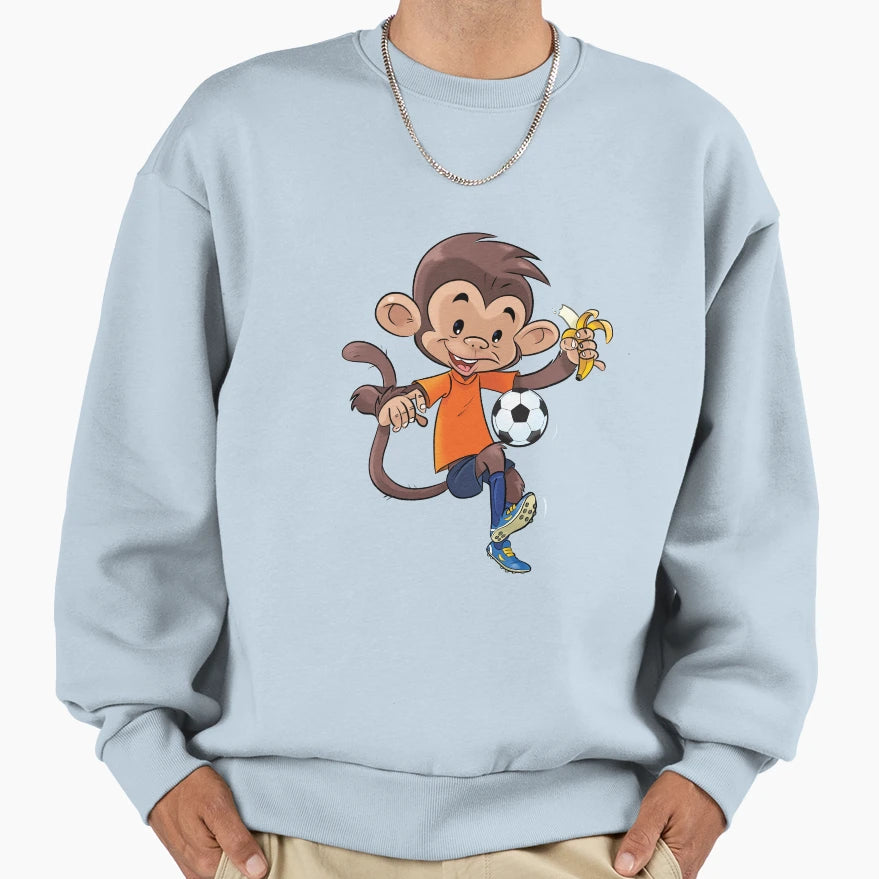 Cheeky Soccer Monkey Sweatshirt - Streetwear Style Unisex - T-Shirt, Sweatshirt, Hoodie