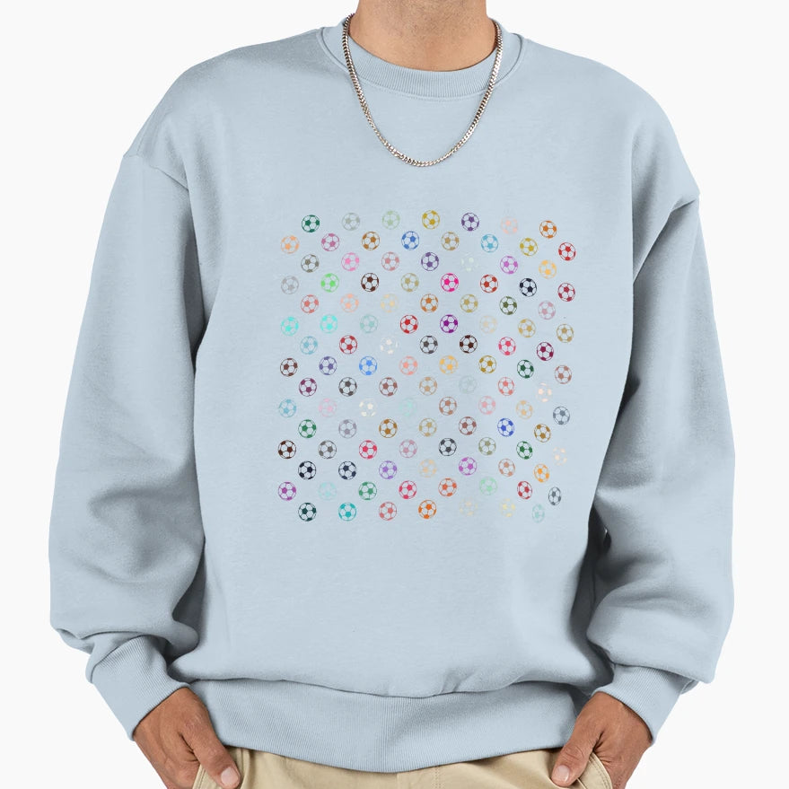 Abstract Multi Color Football Sweatshirt - Aesthetic Graphic for Adults - T-Shirt, Sweatshirt, Hoodie