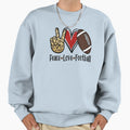 Peace Love Football Gift Football Sweatshirt - Trendy Graphic for Adults - T-Shirt, Sweatshirt, Hoodie