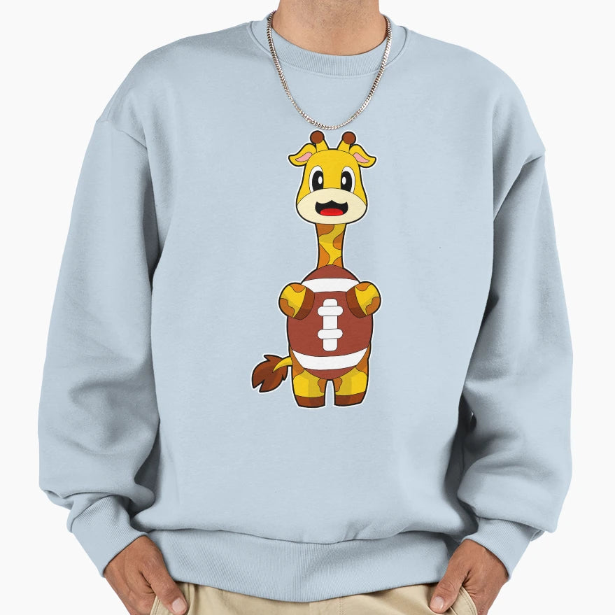 Giraffe American Football Sweatshirt - Casual Everyday Wear Men Women - T-Shirt, Sweatshirt, Hoodie
