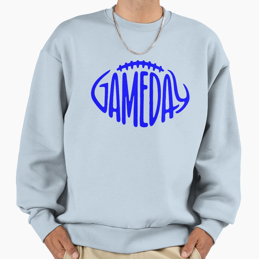 Gameday Blue Football Sweatshirt - Aesthetic Graphic for Adults - T-Shirt, Sweatshirt, Hoodie