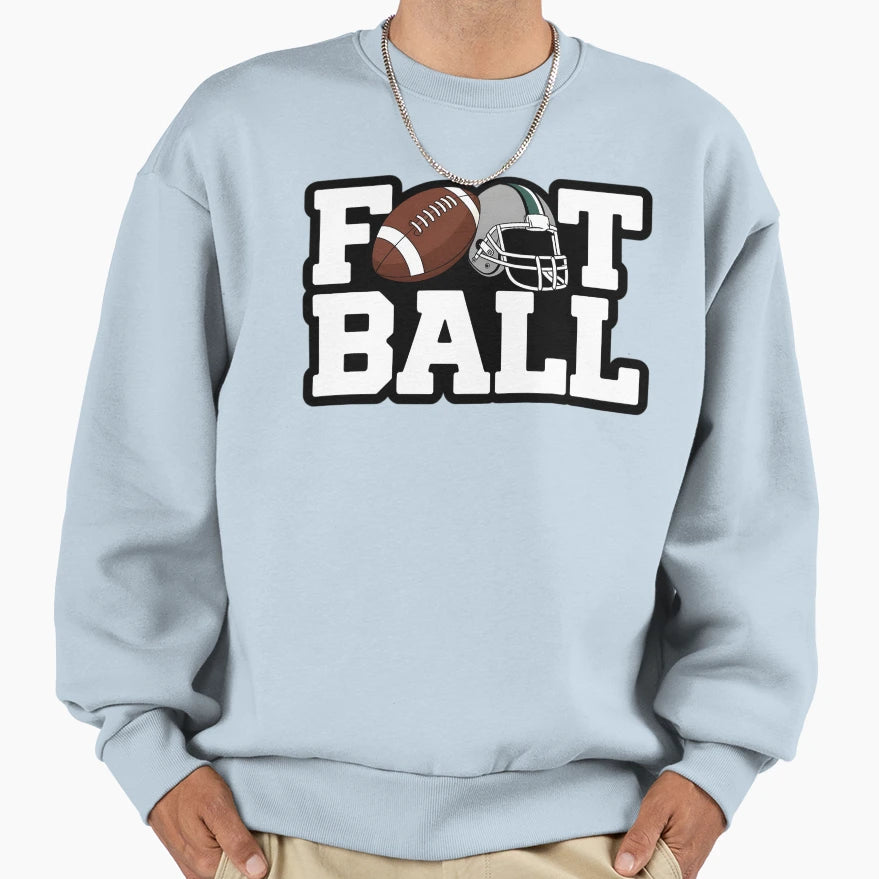Football Bold Typography Ball Sweatshirt - Casual Everyday Wear for Adults - T-Shirt, Sweatshirt, Hoodie
