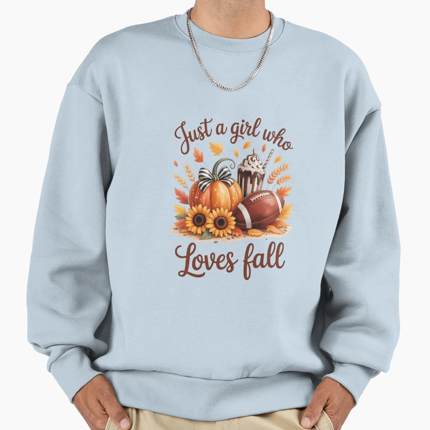 Just Who Loves Fall Pumpkin Sweatshirt - Aesthetic Graphic for Adults - T-Shirt, Sweatshirt, Hoodie