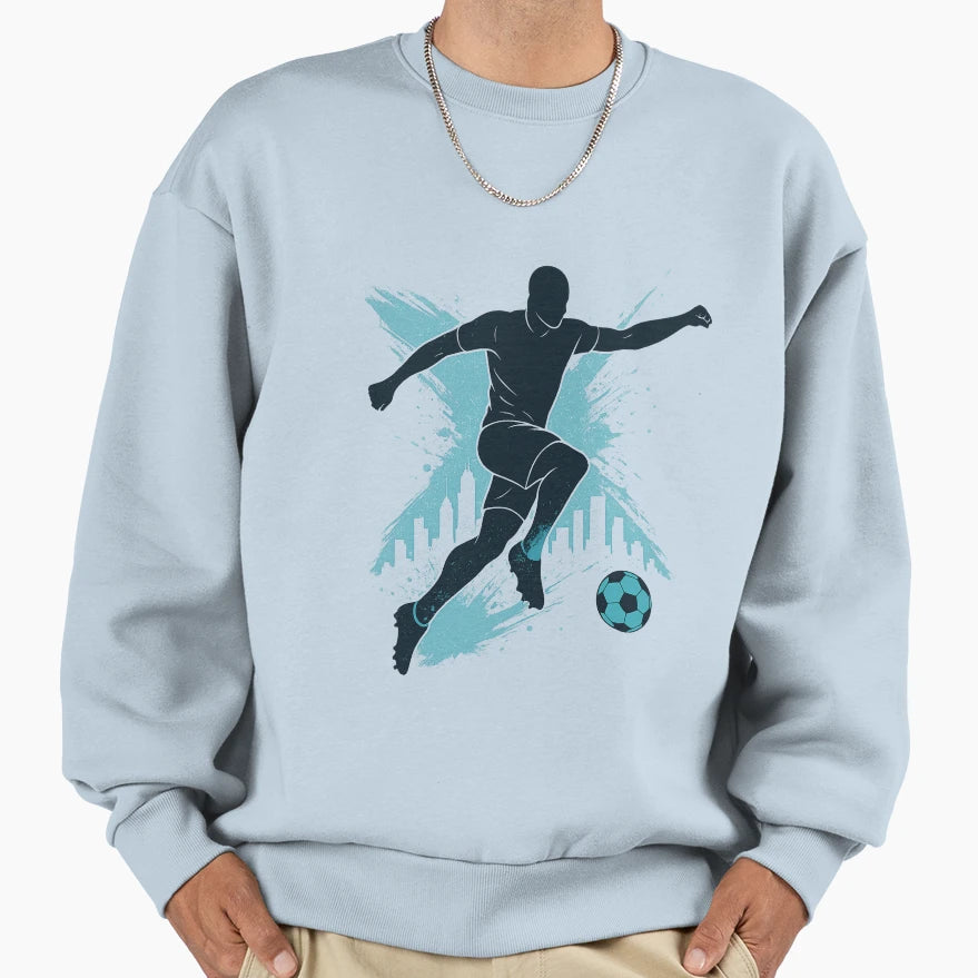 Urban Soccer Kick Dynamic City Sweatshirt - Aesthetic Graphic Men Women - T-Shirt, Sweatshirt, Hoodie