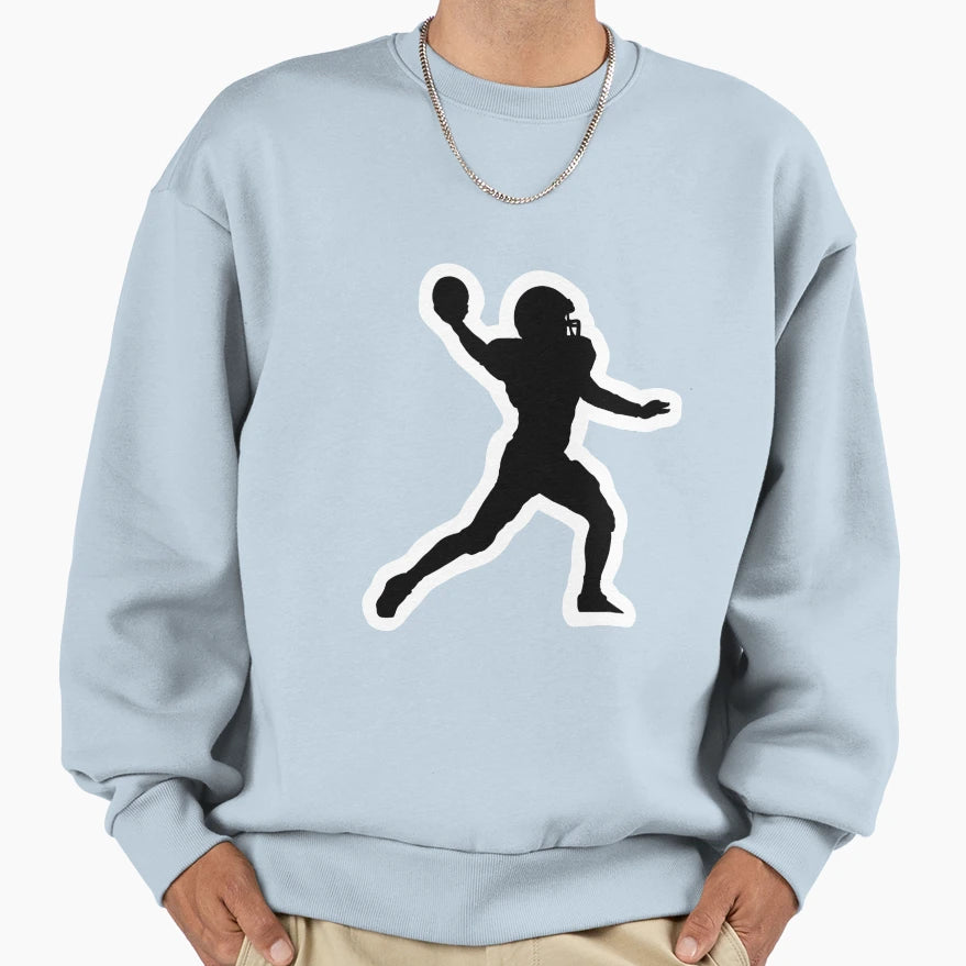 Football Player Quarterback Sweatshirt - Minimalist Print Unisex - T-Shirt, Sweatshirt, Hoodie