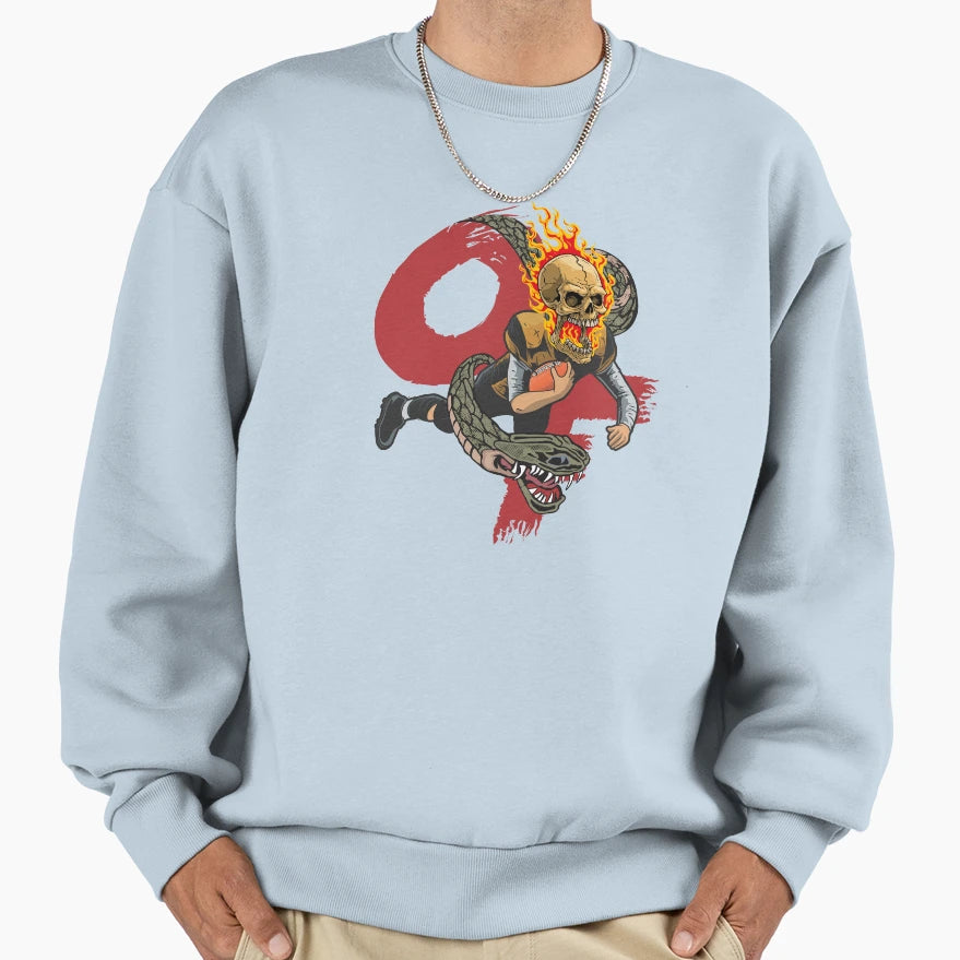 Skull Football Sweatshirt - Trendy Graphic Unisex - T-Shirt, Sweatshirt, Hoodie