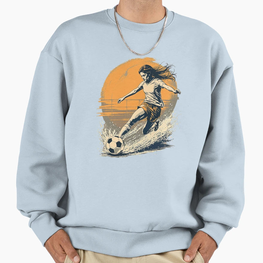 Modern Trendy Playing Soccer Sweatshirt - Aesthetic Graphic Men Women - T-Shirt, Sweatshirt, Hoodie