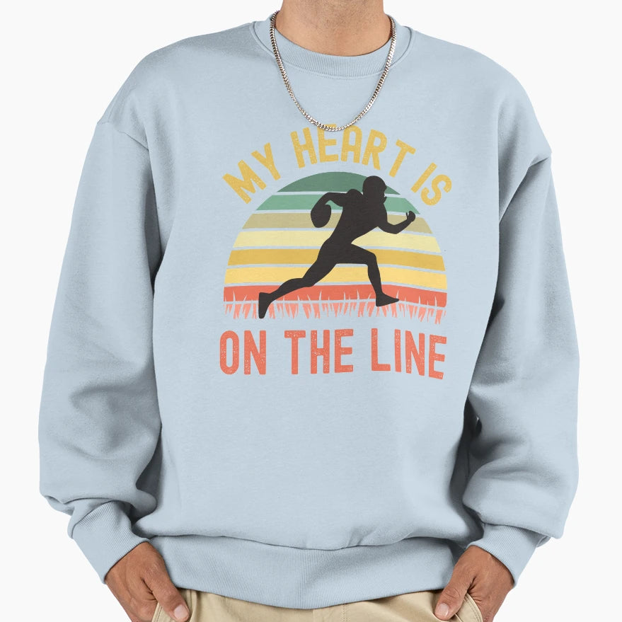 My Heart Is Line Football Offense Sweatshirt - Unique Graphic for Adults - T-Shirt, Sweatshirt, Hoodie