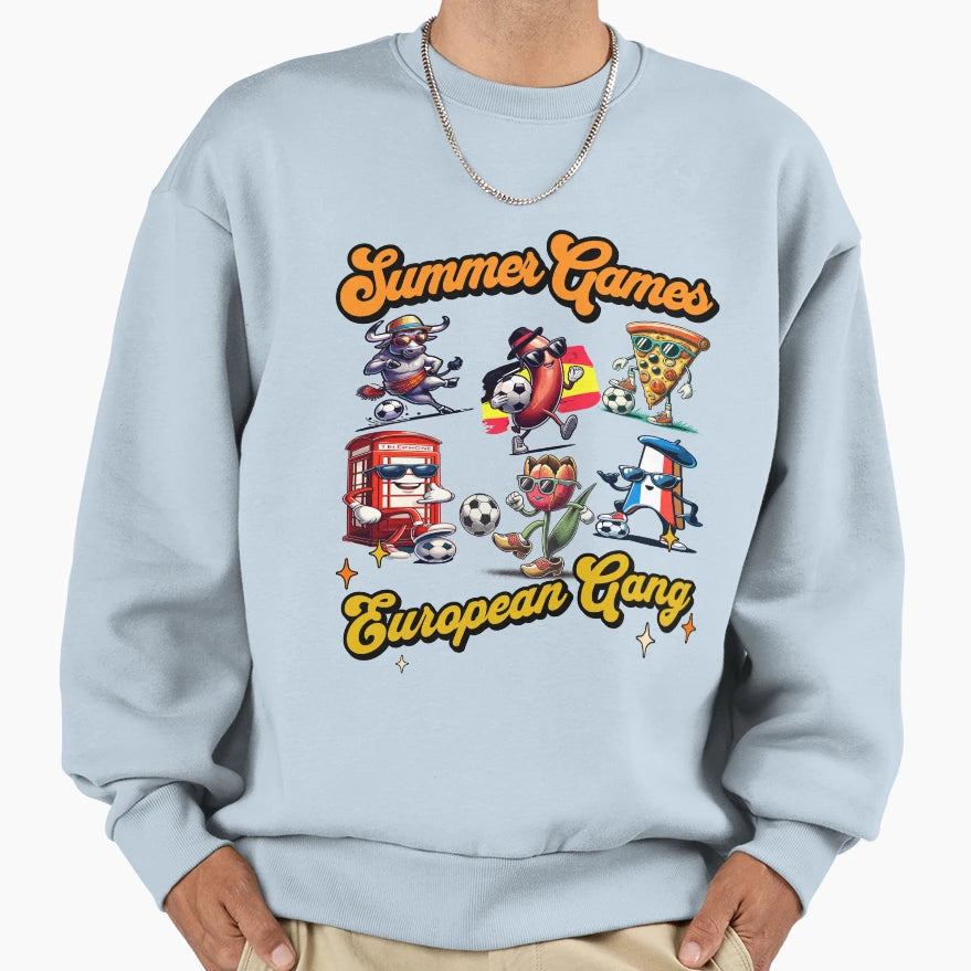 Summer Games European Gang Fun Sweatshirt - Novelty Apparel for Adults - T-Shirt, Sweatshirt, Hoodie