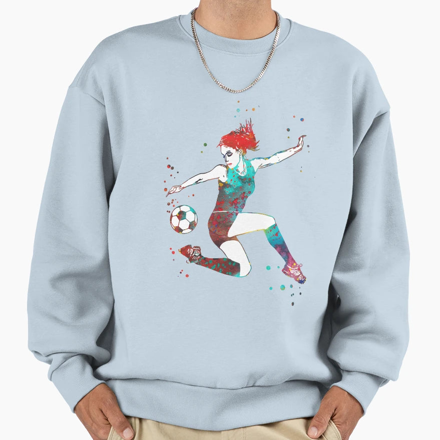 Female Soccer Player Sweatshirt - Casual Everyday Wear for Adults - T-Shirt, Sweatshirt, Hoodie