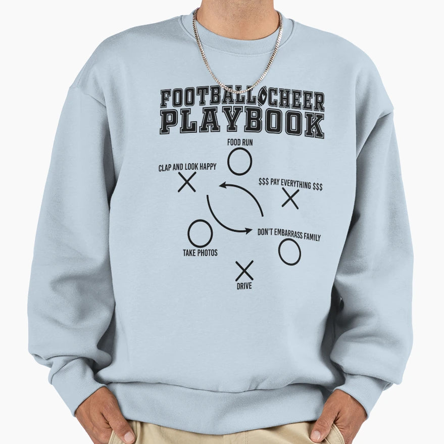 Football Cheer Playbook Funny Sweatshirt - Fun Novelty Design for Adults - T-Shirt, Sweatshirt, Hoodie