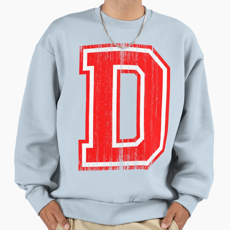 Big Red Letter D Sweatshirt - Casual Everyday Wear Unisex - T-Shirt, Sweatshirt, Hoodie