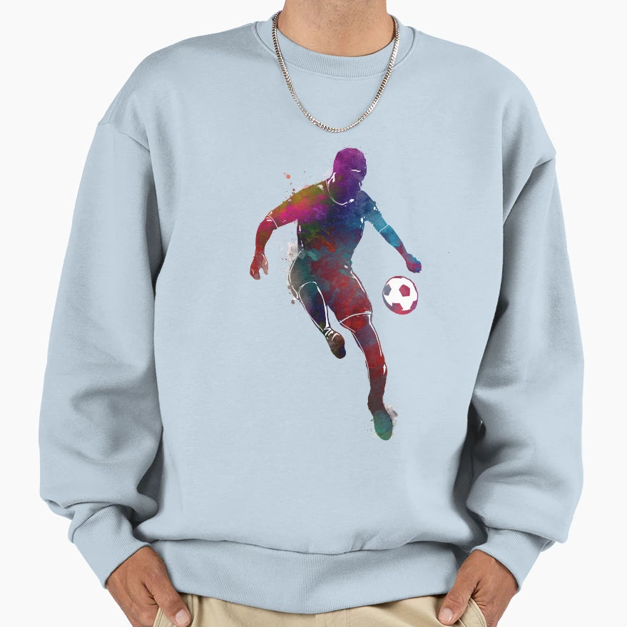 Football Player Sport Art Sweatshirt - Fun Novelty Design Men Women - T-Shirt, Sweatshirt, Hoodie