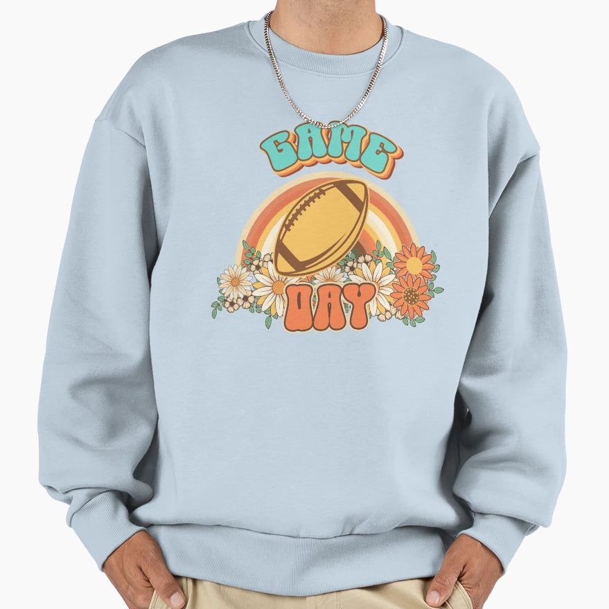 Groovy Football Mom Gift Game Sweatshirt - Aesthetic Graphic for Adults - T-Shirt, Sweatshirt, Hoodie