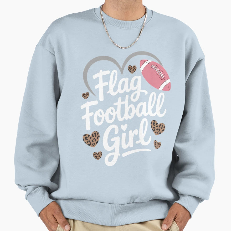 Flag Football Lovers Sweatshirt - Graphic Print Men Women - T-Shirt, Sweatshirt, Hoodie