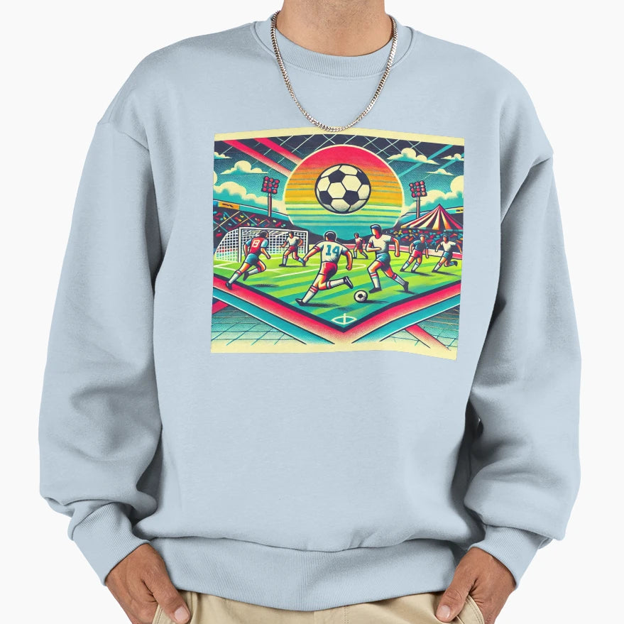 80S Soccer Match Sweatshirt - Unique Graphic for Adults - T-Shirt, Sweatshirt, Hoodie