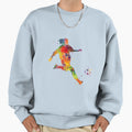 Soccer Player Kick Watercolor Sweatshirt - Minimalist Print Unisex - T-Shirt, Sweatshirt, Hoodie