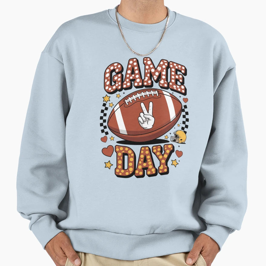 Checkered Game Day Coquette Bow Sweatshirt - Custom Art Print Unisex - T-Shirt, Sweatshirt, Hoodie