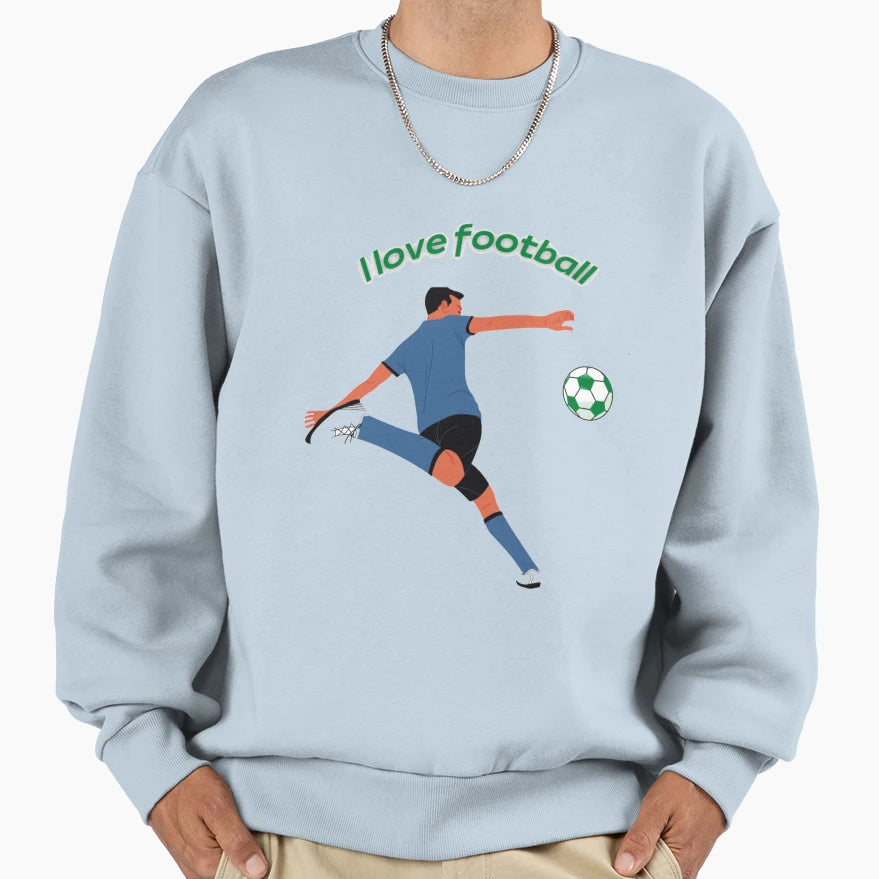 I Love Football Sweatshirt - Minimalist Print Unisex - T-Shirt, Sweatshirt, Hoodie