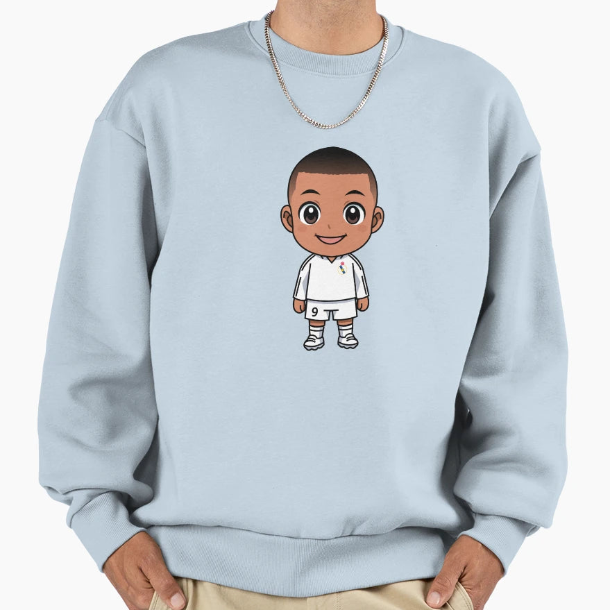 Mbappe Chibi Sweatshirt - Unique Graphic for Adults - T-Shirt, Sweatshirt, Hoodie