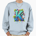 Alphabet Fusion Art Letter K Z Sweatshirt - Streetwear Style for Adults - T-Shirt, Sweatshirt, Hoodie
