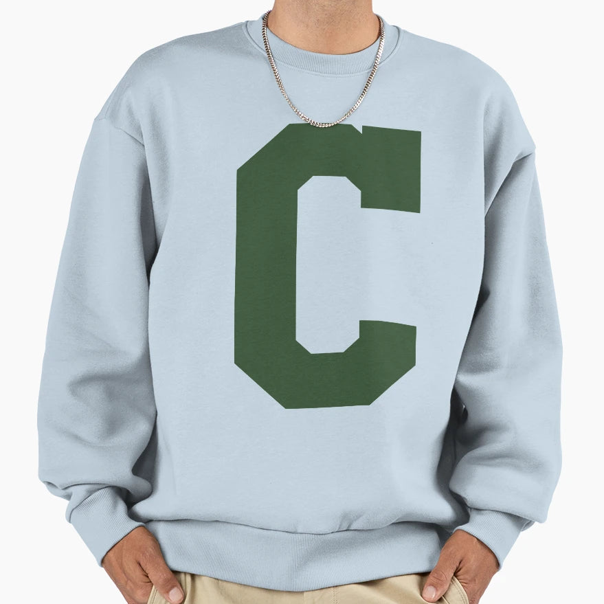 Alphabet Green C Sports Letter C Sweatshirt - Minimalist Print Unisex - T-Shirt, Sweatshirt, Hoodie