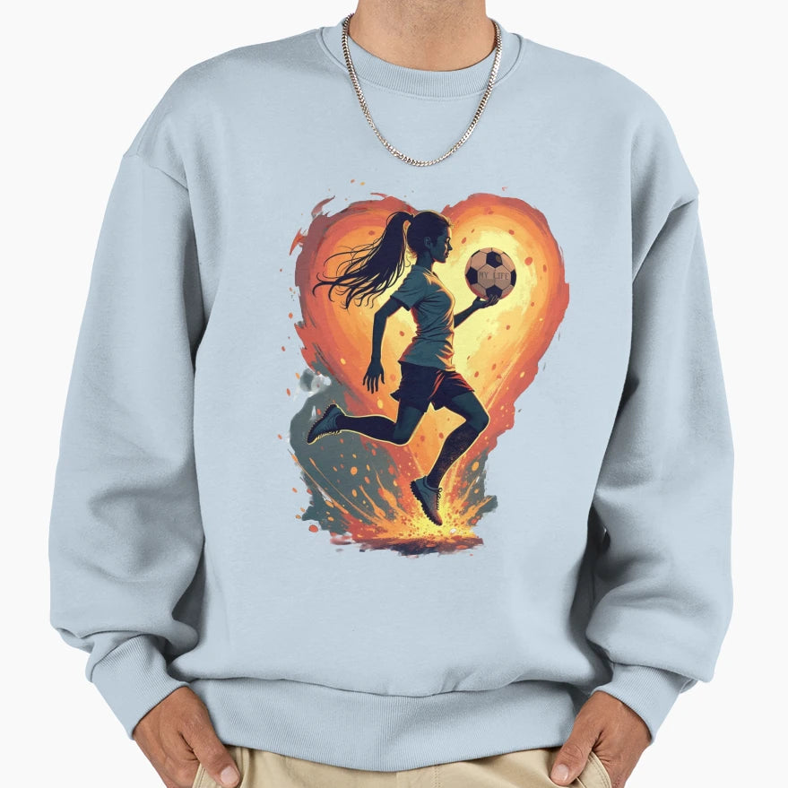 Soccer Football Explosion Heart Sweatshirt - Trendy Graphic for Adults - T-Shirt, Sweatshirt, Hoodie