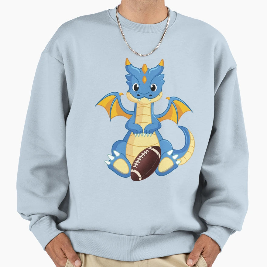Dragon Playing Rugby Funny Sweatshirt - Casual Everyday Wear for Adults - T-Shirt, Sweatshirt, Hoodie