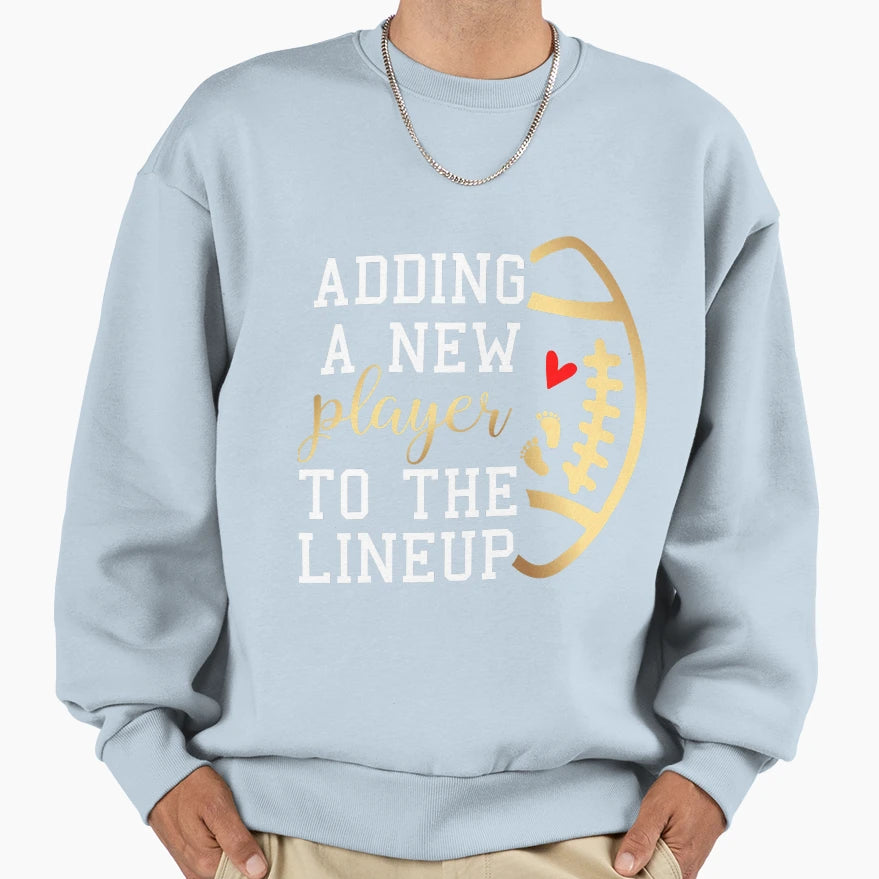 Pregnancy Announcement Football Sweatshirt - Trendy Graphic for Adults - T-Shirt, Sweatshirt, Hoodie