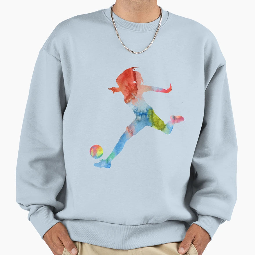 Female Soccer Player Sweatshirt - Novelty Apparel Unisex - T-Shirt, Sweatshirt, Hoodie