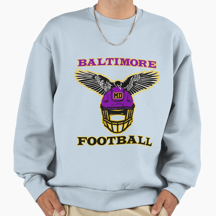 Baltimore Football T-Shirt - Minimalist Print Men Women - T-Shirt, Sweatshirt, Hoodie